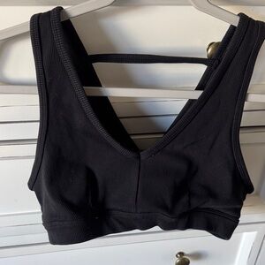 ALO Yoga Black Ribbed Sports Bra